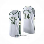 Camiseta Milwaukee Bucks Giannis Antetokounmpo NO 34 Association 2025-26 Blanco