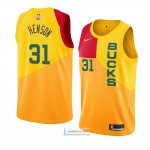 Camiseta Milwaukee Bucks John Henson Ciudad 2018-19 Amarillo