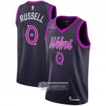 Camiseta Minnesota Timberwolves D'angelo Russell NO 0 Ciudad 2018-19 Violeta