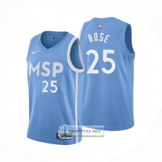 Camiseta Minnesota Timberwolves Derrick Rose NO 25 Ciudad Azul