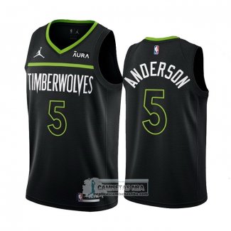 Camiseta Minnesota Timberwolves Kyle Anderson NO 5 Statement 2022-23 Negro