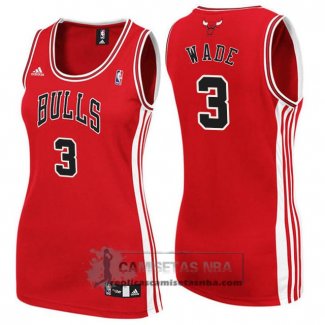 Camiseta Mujer Bulls Wade Rojo