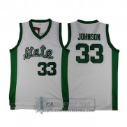 Camiseta NCAA Retro Michigan State Spartans Johnson Blanco