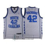 Camiseta NCAA Universidad de Carolina del Norte Stackhouse Blanc