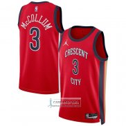 Camiseta New Orleans Pelicans CJ McCollum NO 3 Statement 2023-24 Rojo