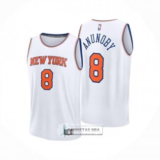 Camiseta New York Knicks OG Anunoby NO 8 Association 2025-26 Blanco