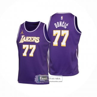 Camiseta Nino Los Angeles Lakers Luka Doncic NO 77 Statement 2025-26 Violeta