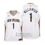 Camiseta Nino New Orleans Pelicans Zion Williamson Association 2019 Blanco