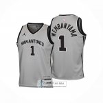 Camiseta Nino San Antonio Spurs Victor Wembanyama NO 1 Statement 2025-26 Gris