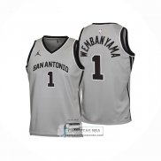 Camiseta Nino San Antonio Spurs Victor Wembanyama NO 1 Statement 2025-26 Gris
