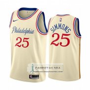 Camiseta Philadelphia 76ers Ben Simmons Ciudad 2019-20 Cream