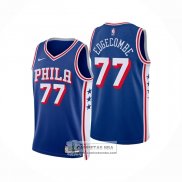 Camiseta Philadelphia 76ers V.J. Edgecombe NO 77 Icon 2025-26 Azul
