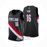 Camiseta Portland Trail Blazers Hansen Yang NO 16 Icon 2025-26 Negro