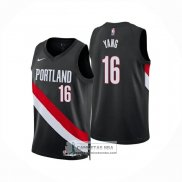 Camiseta Portland Trail Blazers Hansen Yang NO 16 Icon 2025-26 Negro