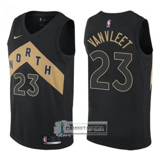 Camiseta Raptors 2017-18 Rojo Vanvleet Ciudad 2017-18 Negro