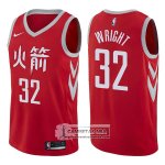 Camiseta Rockets Brandan Wright Ciudad 2017-18 Rojo