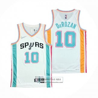 Camiseta San Antonio Spurs DeMar DeRozan NO 10 Ciudad 2021-22 Blanco