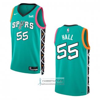 Camiseta San Antonio Spurs Jordan Hall NO 55 Ciudad 2022-23 Verde