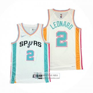 Camiseta San Antonio Spurs Kawhi Leonard NO 2 Ciudad 2021-22 Blanco