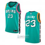 Camiseta San Antonio Spurs Zach Collins NO 23 Ciudad 2022-23 Verde