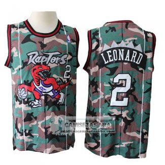 Camiseta Toronto Raptors Kawhi Leonard Camuflaje Verde