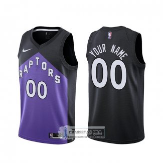 Camiseta Toronto Raptors Personalizada Earned 2020-21 Negro Violeta