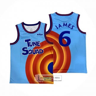 Camiseta Tune Squad Lebron James NO 6 Azul