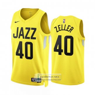 Camiseta Utah Jazz Cody Zeller NO 40 Icon 2022-23 Amarillo