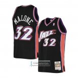 Camiseta Utah Jazz Karl Malone NO 32 Hardwood Classics 1998-99 Negro