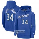 Sudaderas con Capucha Milwaukee Bucks Giannis Antetokounmpo Ciudad 2020-21 Azul