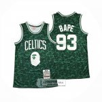 Camiseta Boston Celtics Bape NO 93 Slap Sticker Mitchell & Ness 1985-86 Verde