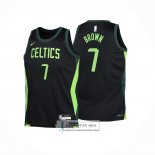 Camiseta Boston Celtics Jaylen Brown NO 7 Ciudad 2024-25 Negro