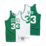 Camiseta Boston Celtics Larry Bird NO 33 Mitchell & Ness 1985-86 Split Blanco Verde