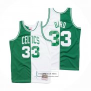 Camiseta Boston Celtics Larry Bird NO 33 Mitchell & Ness 1985-86 Split Blanco Verde