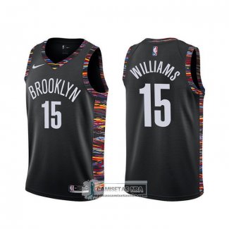 Camiseta Brooklyn Nets Alan Williams Ciudad Negro
