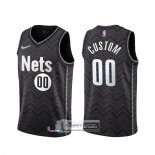 Camiseta Brooklyn Nets Personalizada Earned 2020-21 Negro