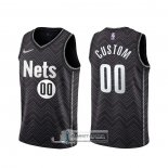 Camiseta Brooklyn Nets Personalizada Earned 2020-21 Negro