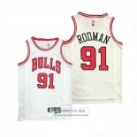 Camiseta Chicago Bulls Dennis Rodman NO 91 Association 2021 Blanco