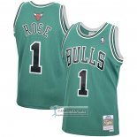 Camiseta Chicago Bulls Derrick Rose NO 1 Mitchel & Ness 2008-09 Verde