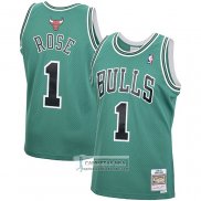 Camiseta Chicago Bulls Derrick Rose NO 1 Mitchel & Ness 2008-09 Verde