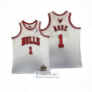 Camiseta Chicago Bulls Derrick Rose NO 1 Mitchell & Ness 2008-09 Blanco