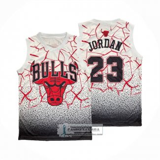 Camiseta Chicago Bulls Michael Jordan NO 23 Mitchell & Ness Blanco Rojo