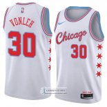 Camiseta Chicago Bulls Noah Vonleh Ciudad 2018 Blanco