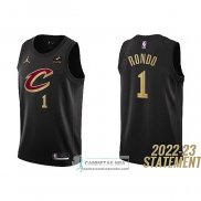 Camiseta Cleveland Cavaliers Rajon Rondo NO 1 Statement 2022-23 Negro