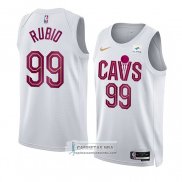 Camiseta Cleveland Cavaliers Ricky Rubio NO 99 Association 2022-23 Blanco