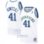 Camiseta Dallas Mavericks Dirk Nowitzki NO 41 Mitchell & Ness 1998-99 Blanco