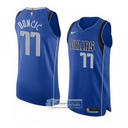 Camiseta Dallas Mavericks Luka Doncic NO 77 Icon Autentico Azul