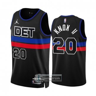 Camiseta Detroit Pistons Kevin Knox II NO 20 Statement 2022-23 Negro