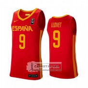 Camiseta Espana Nacho Llovet 2019 FIBA Baketball World Cup Rojo