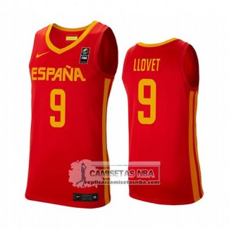 Camiseta Espana Nacho Llovet 2019 FIBA Baketball World Cup Rojo
